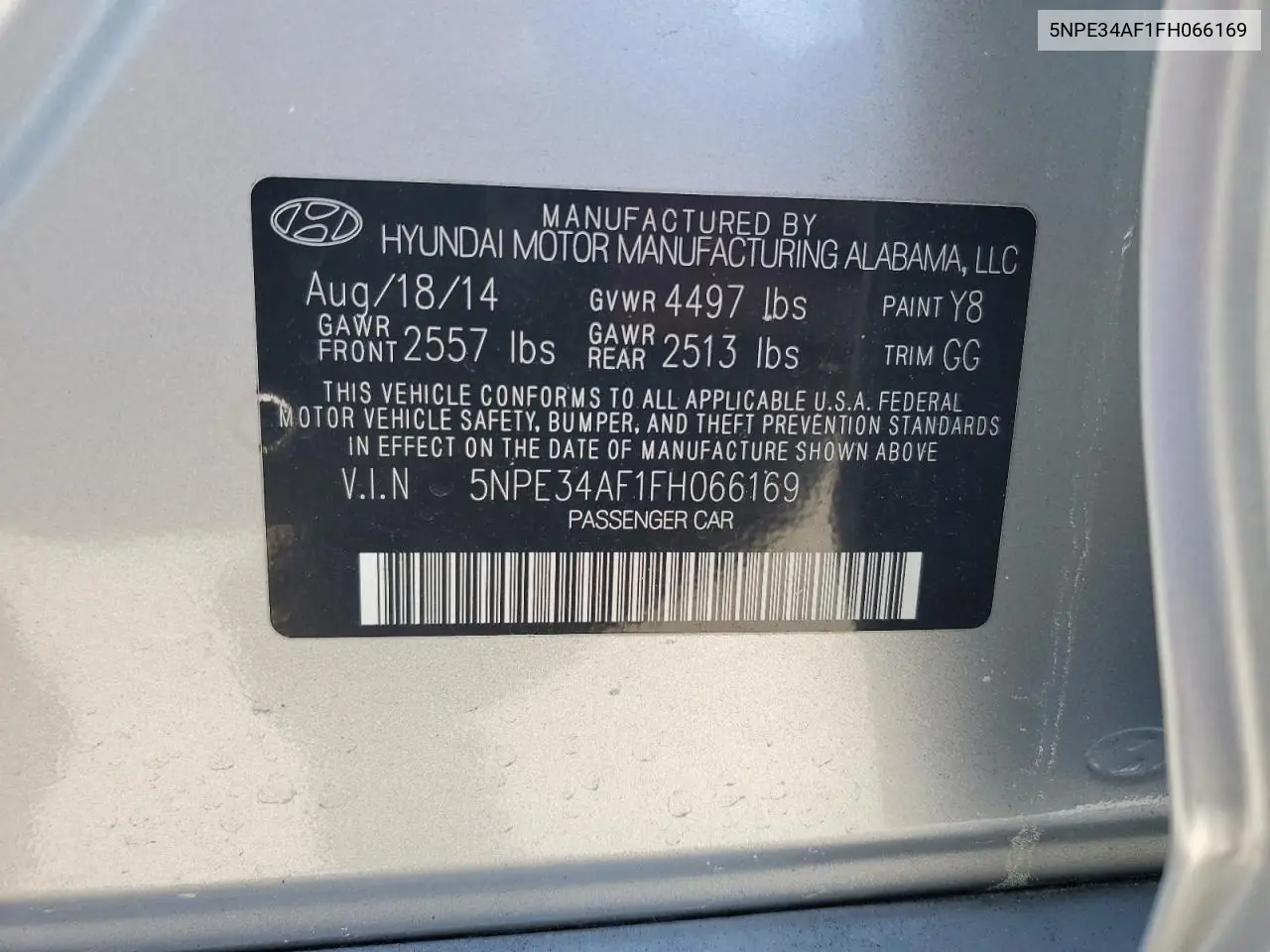 5NPE34AF1FH066169 2015 Hyundai Sonata Sport