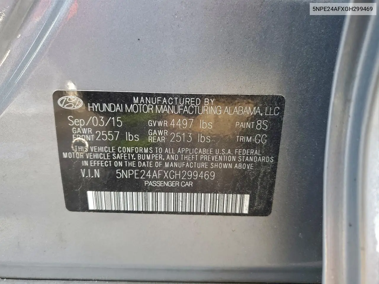5NPE24AFXGH299469 2016 Hyundai Sonata Se