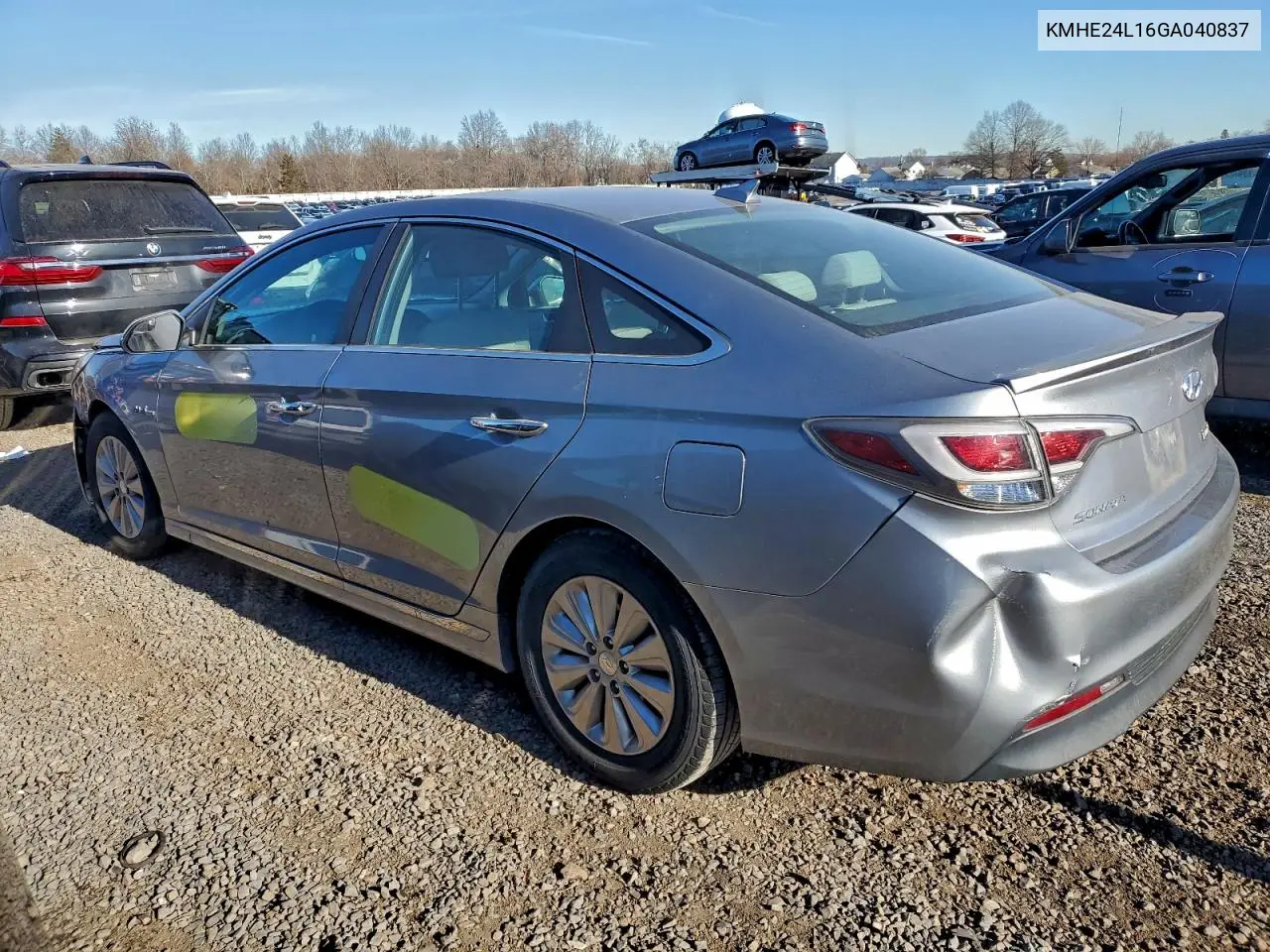 KMHE24L16GA040837 2016 Hyundai Sonata Hybrid