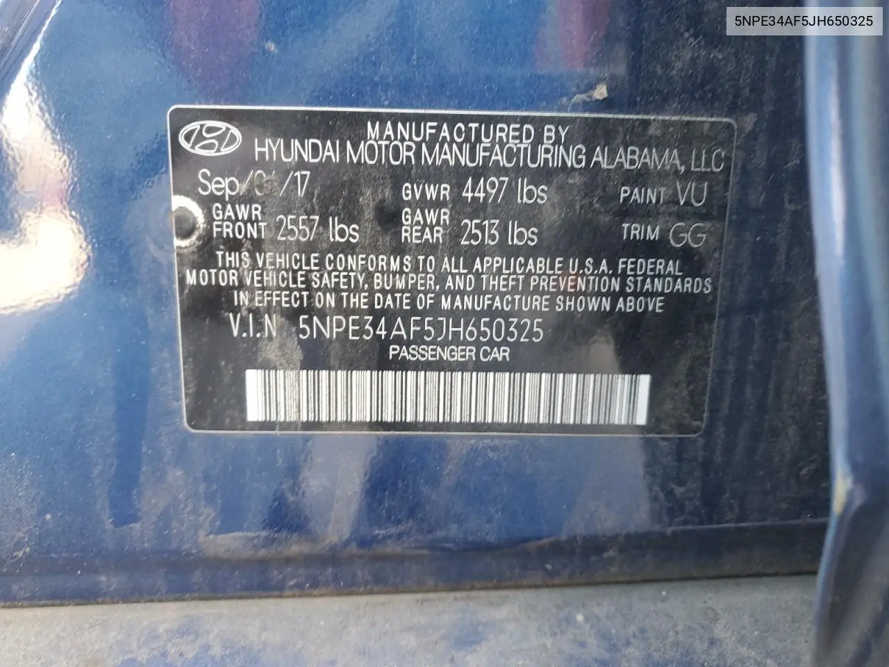 5NPE34AF5JH650325 2018 Hyundai Sonata Sport