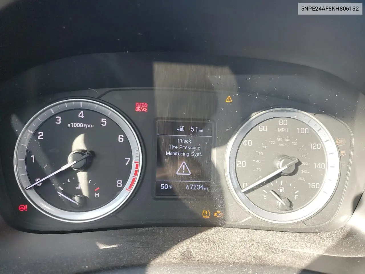 5NPE24AF8KH806152 2019 Hyundai Sonata Se