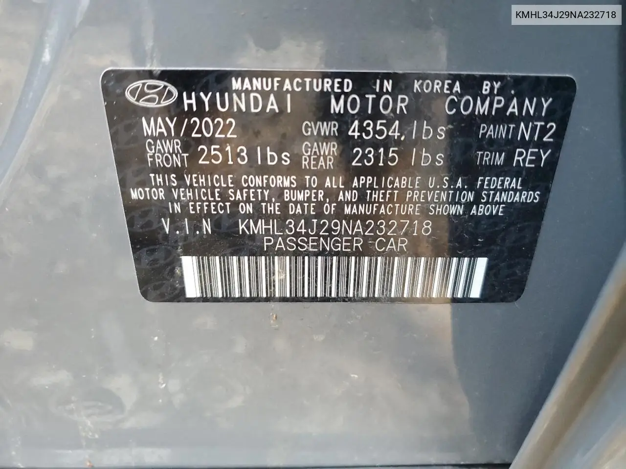 KMHL34J29NA232718 2022 Hyundai Sonata Limited