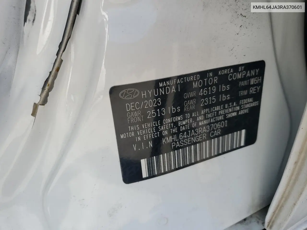 KMHL64JA3RA370601 2024 Hyundai Sonata Sel