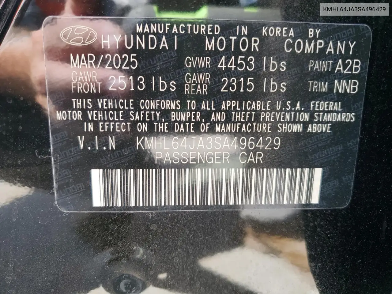 KMHL64JA3SA496429 2025 Hyundai Sonata Sel