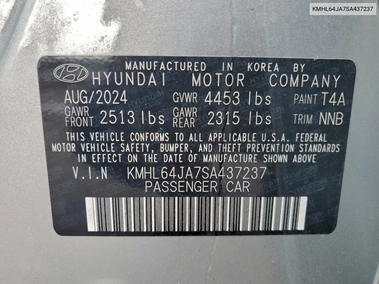 KMHL64JA7SA437237 2025 Hyundai Sonata Sel