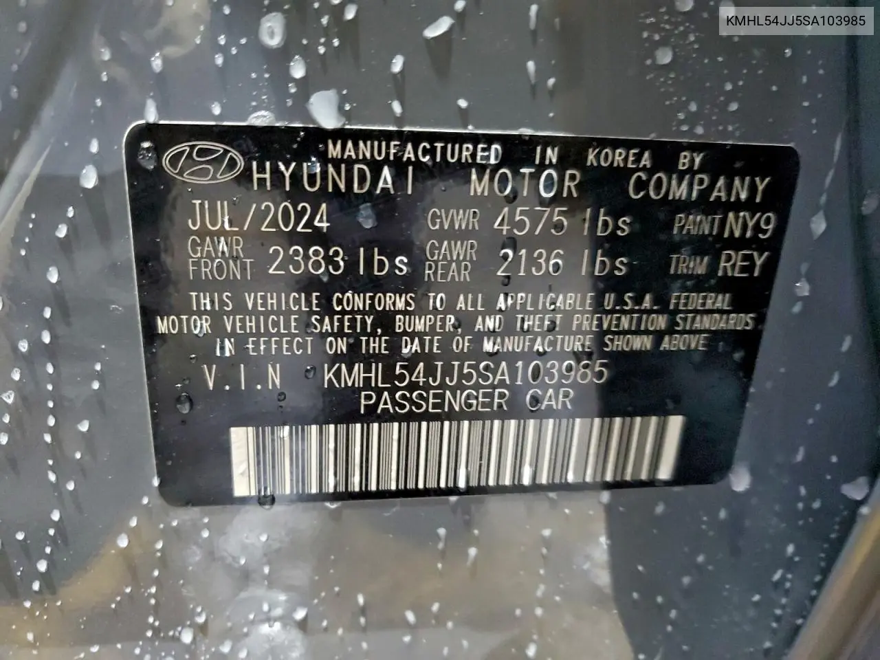 KMHL54JJ5SA103985 2025 Hyundai Sonata Hybrid Limited