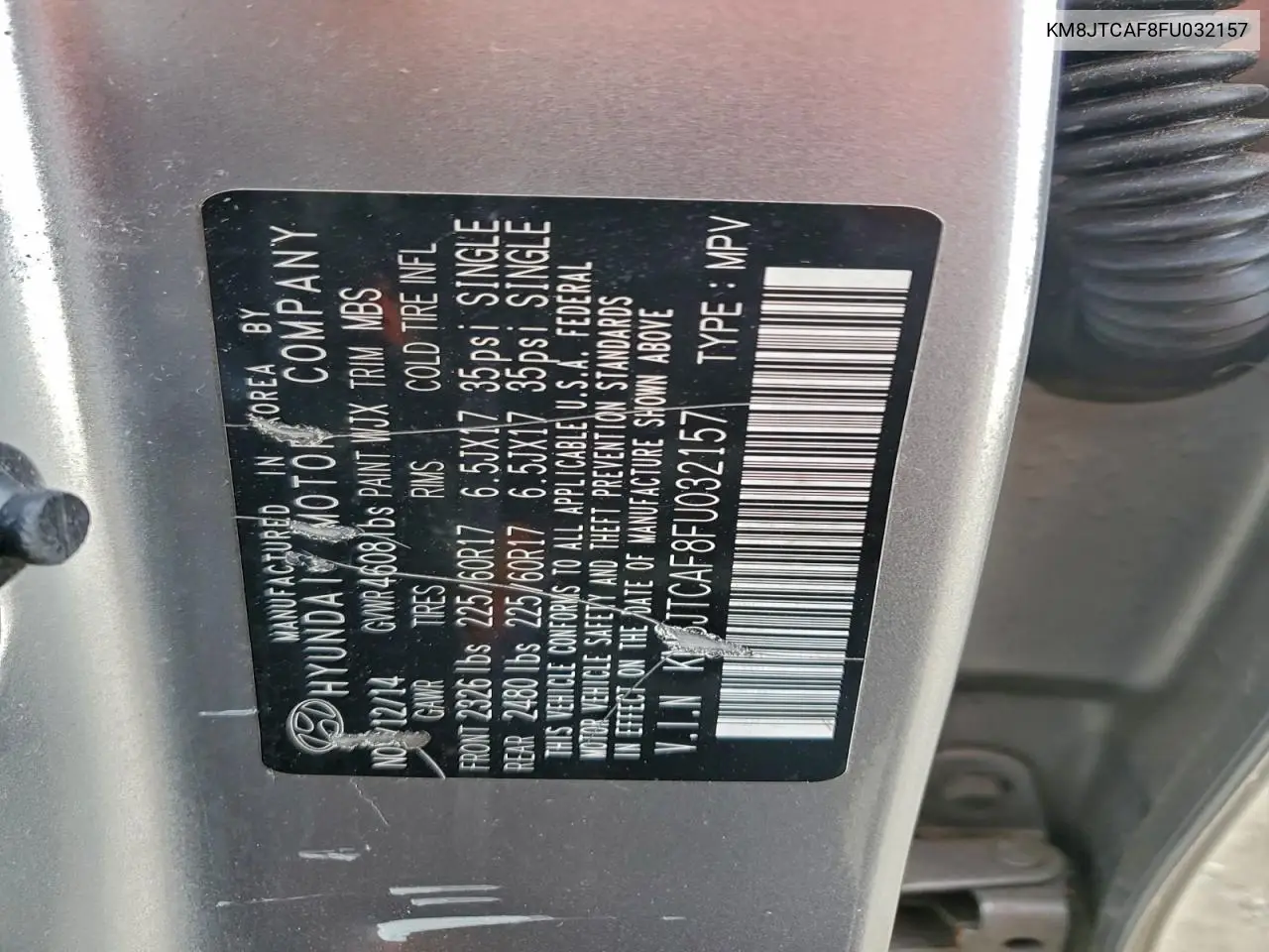 KM8JTCAF8FU032157 2015 Hyundai Tucson Gls