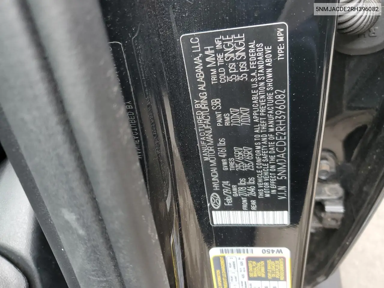 5NMJACDE2RH396082 2024 Hyundai Tucson Se