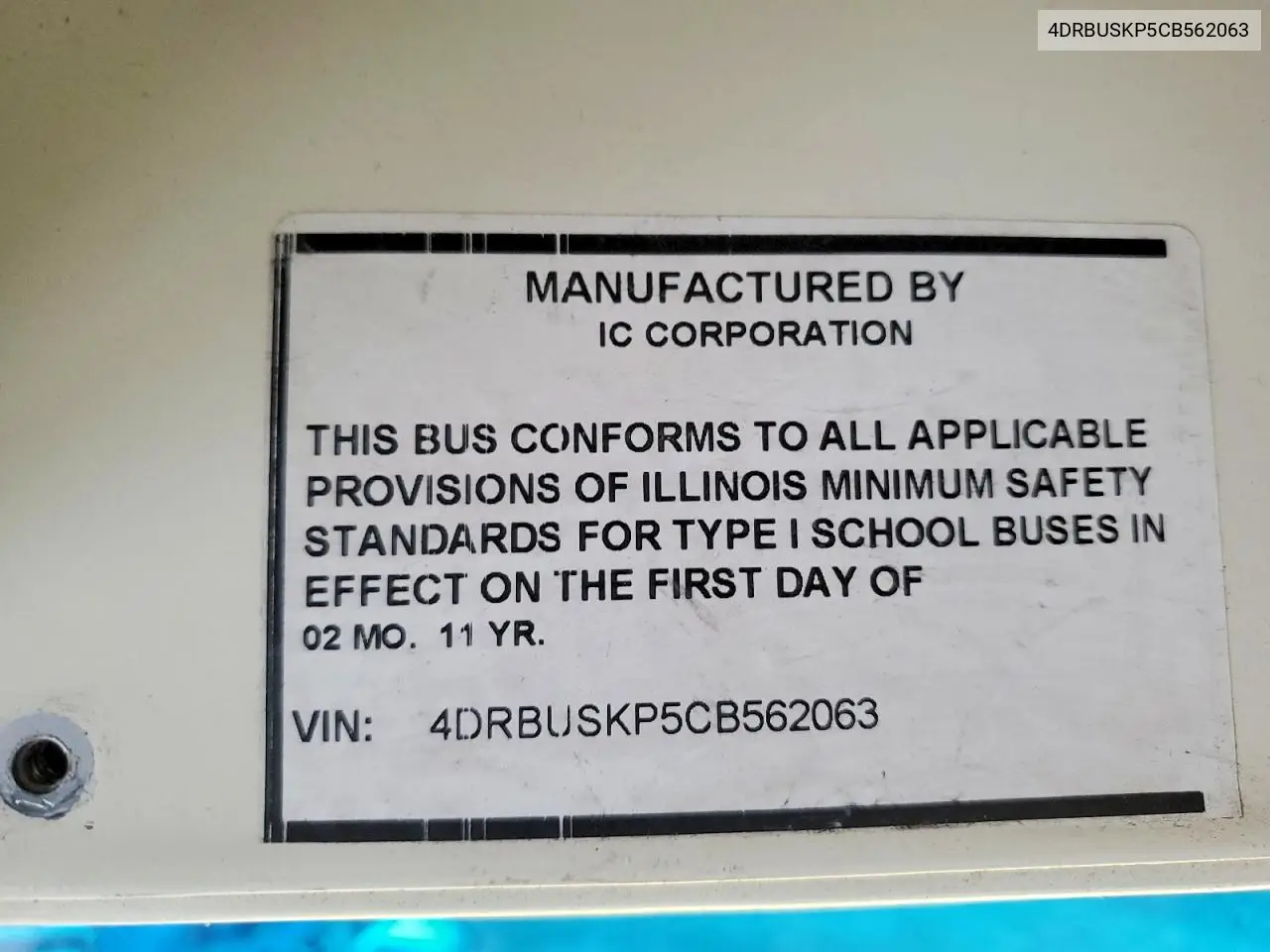 2012 Ic Corporation Ce Series School - School Bus VIN: 4DRBUSKP5CB562063 Lot: 55865566