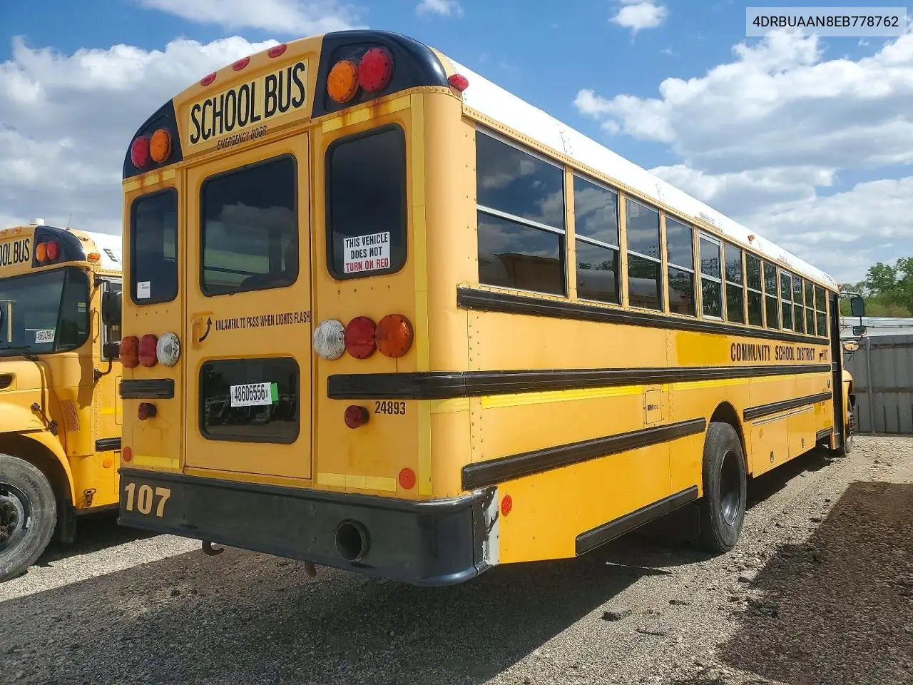 2014 Ic Corporation Ce Series School - School Bus VIN: 4DRBUAAN8EB778762 Lot: 48606556