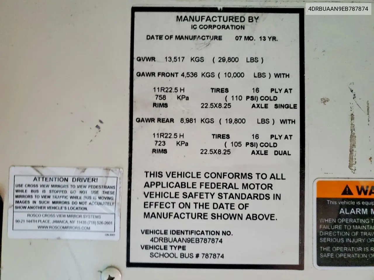 2014 Ic Corporation Ce Series School - School Bus VIN: 4DRBUAAN9EB787874 Lot: 52382196