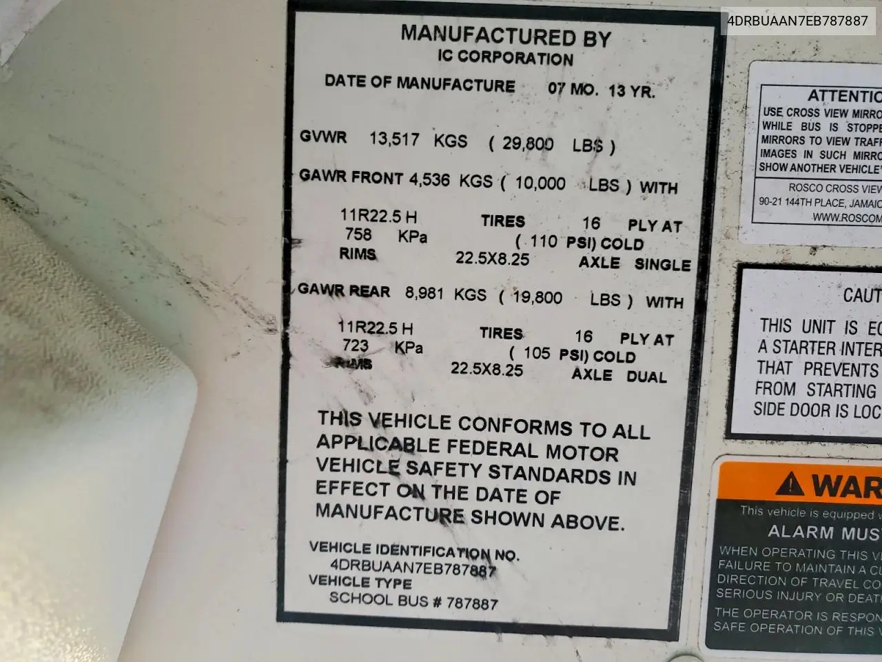 2014 Ic Corporation Ce Series School - School Bus VIN: 4DRBUAAN7EB787887 Lot: 52382606
