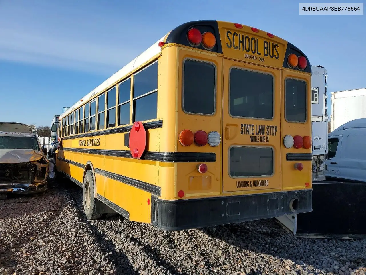 2014 Ic Corporation Ce Series School - Bus VIN: 4DRBUAAP3EB778654 Lot: 72462905