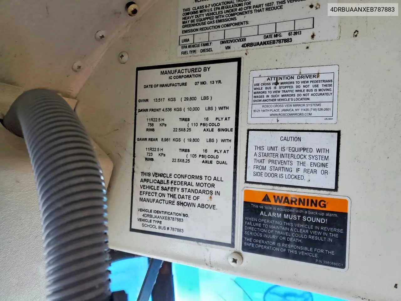 2014 Ic Corporation Ce Series School - School Bus VIN: 4DRBUAANXEB787883 Lot: 76014195