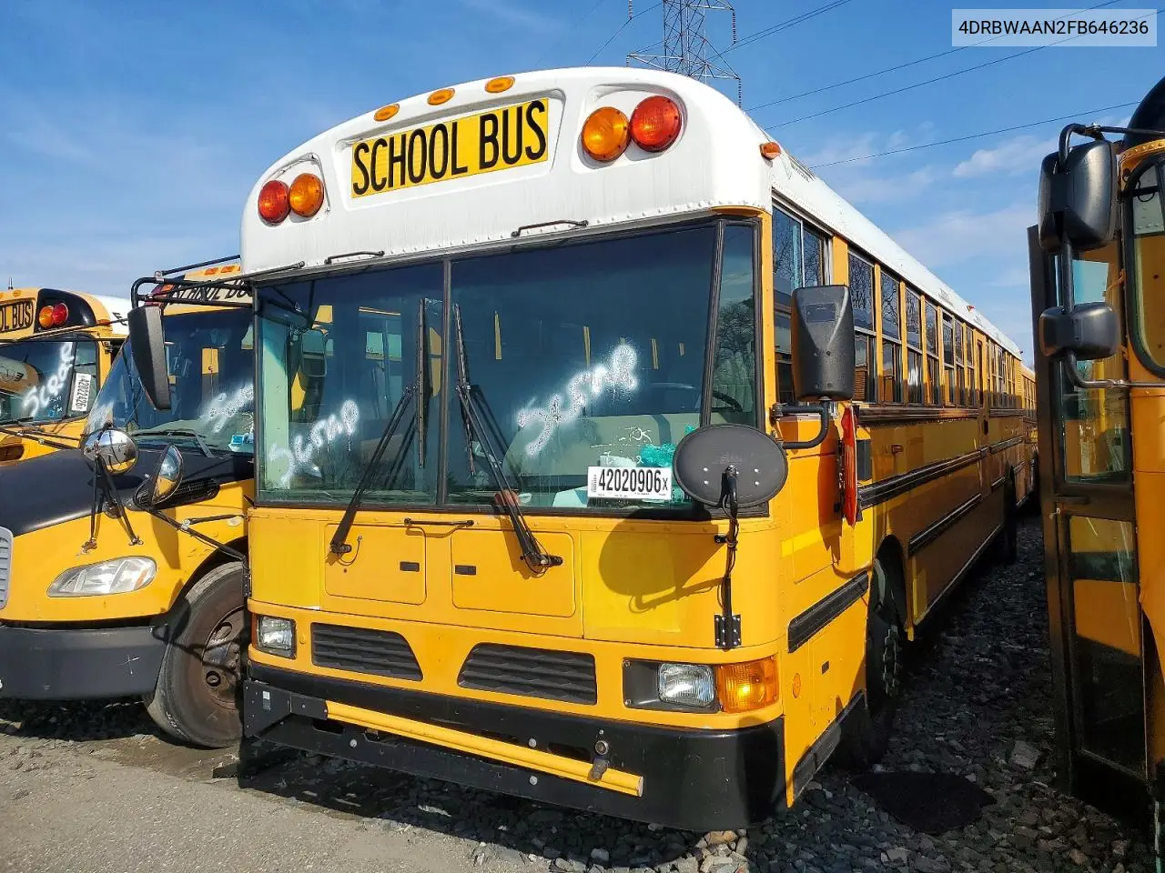 2015 Ic Corporation Re Series School - School Bus VIN: 4DRBWAAN2FB646236 Lot: 42020906