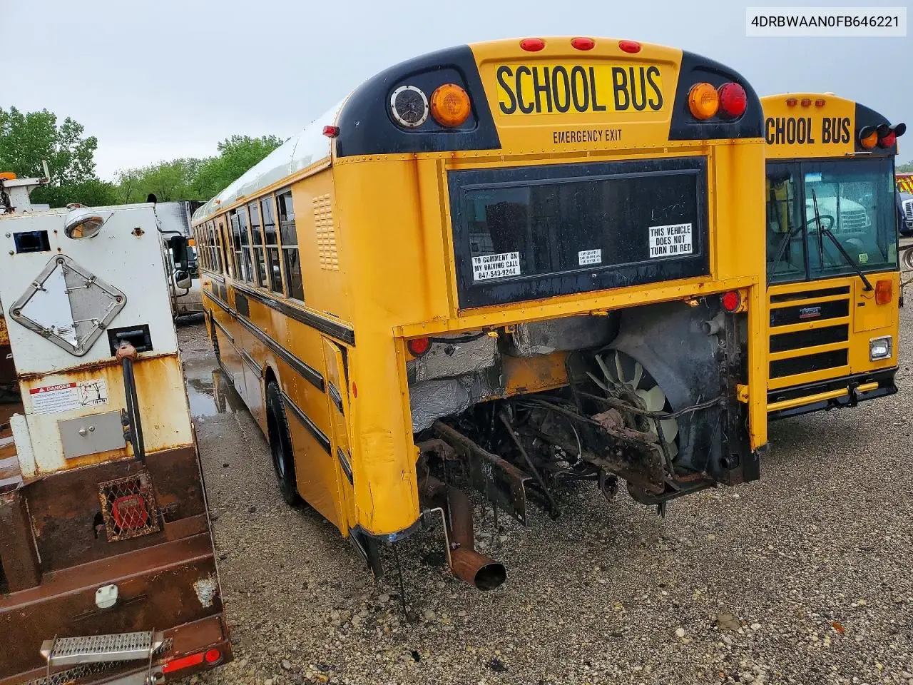 2015 Ic Corporation Re Series School - School Bus VIN: 4DRBWAAN0FB646221 Lot: 52313276