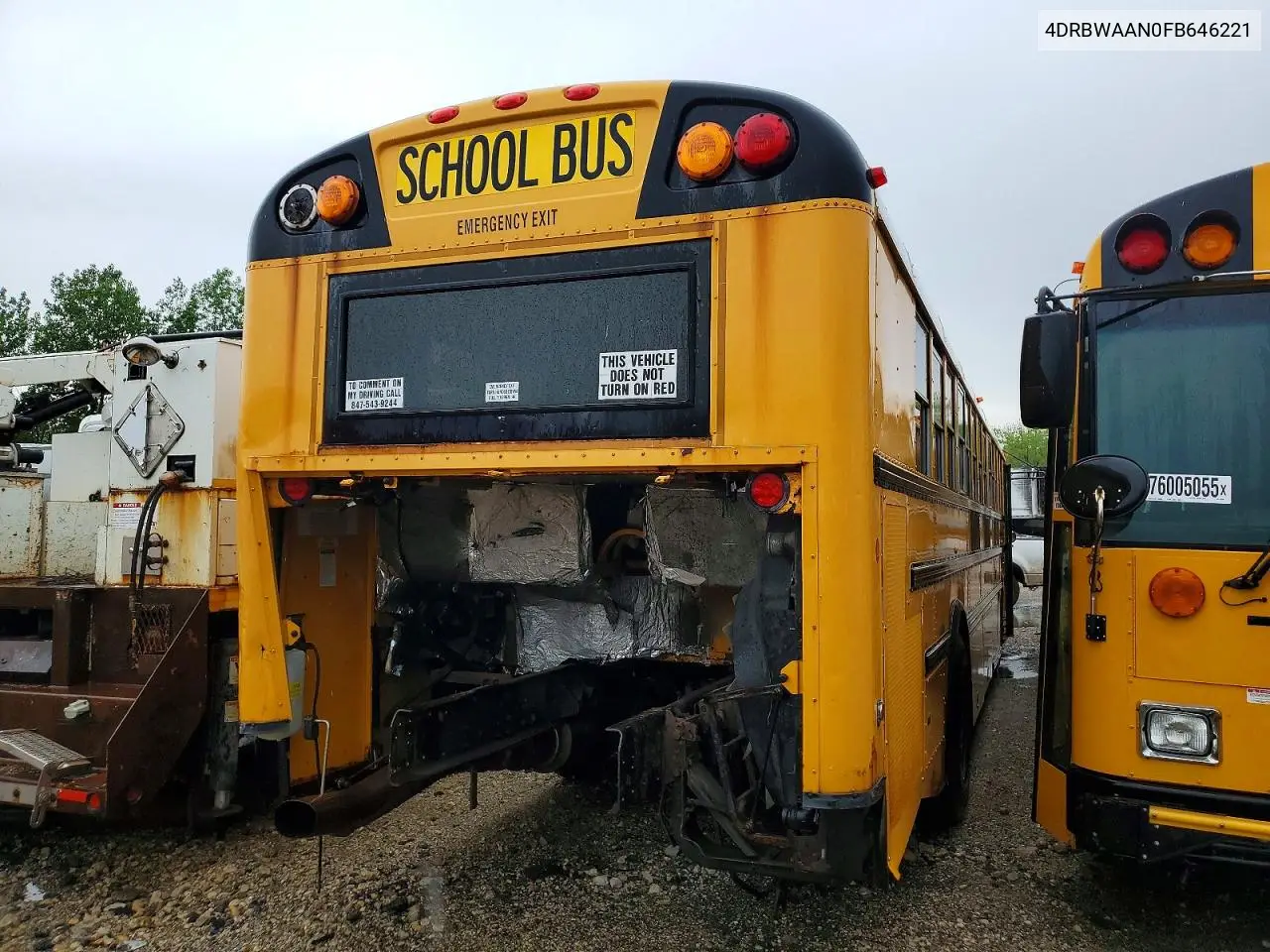 2015 Ic Corporation Re Series School - School Bus VIN: 4DRBWAAN0FB646221 Lot: 52313276