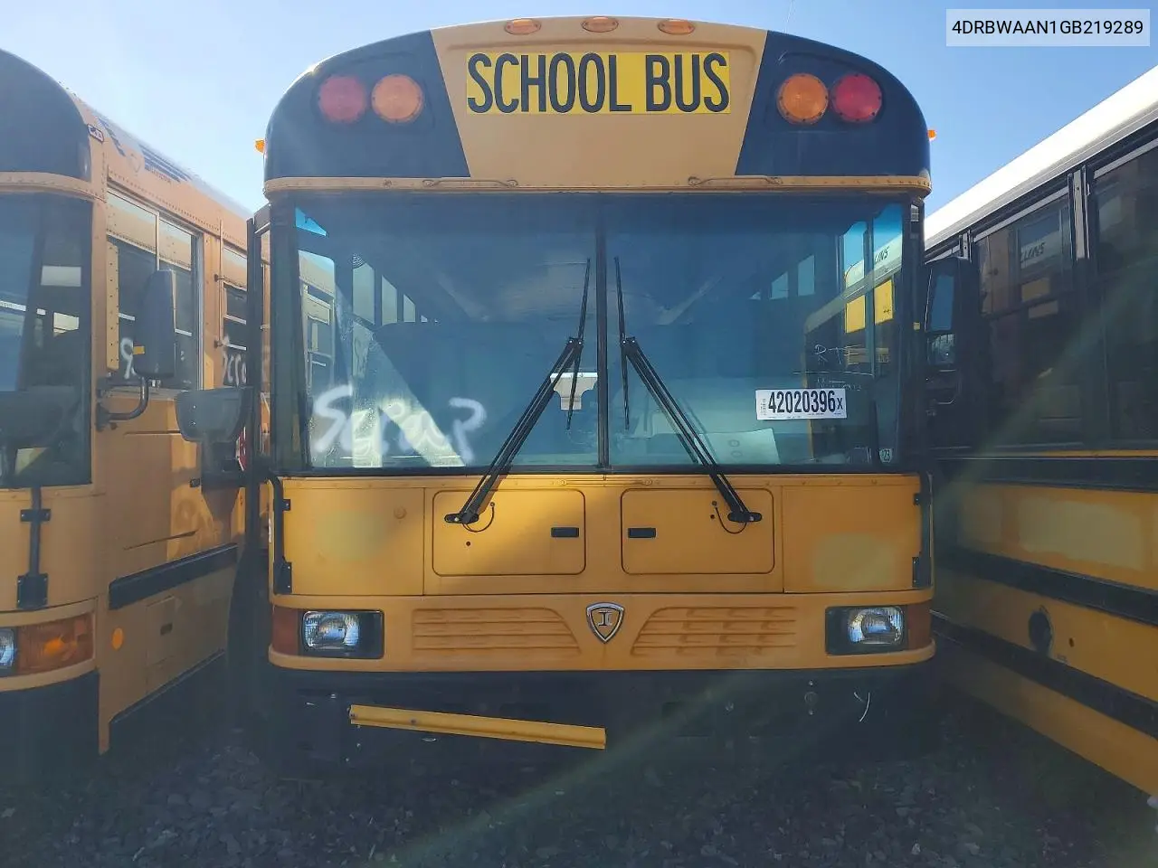 2016 Ic Corporation Re Series School - School Bus VIN: 4DRBWAAN1GB219289 Lot: 42020396