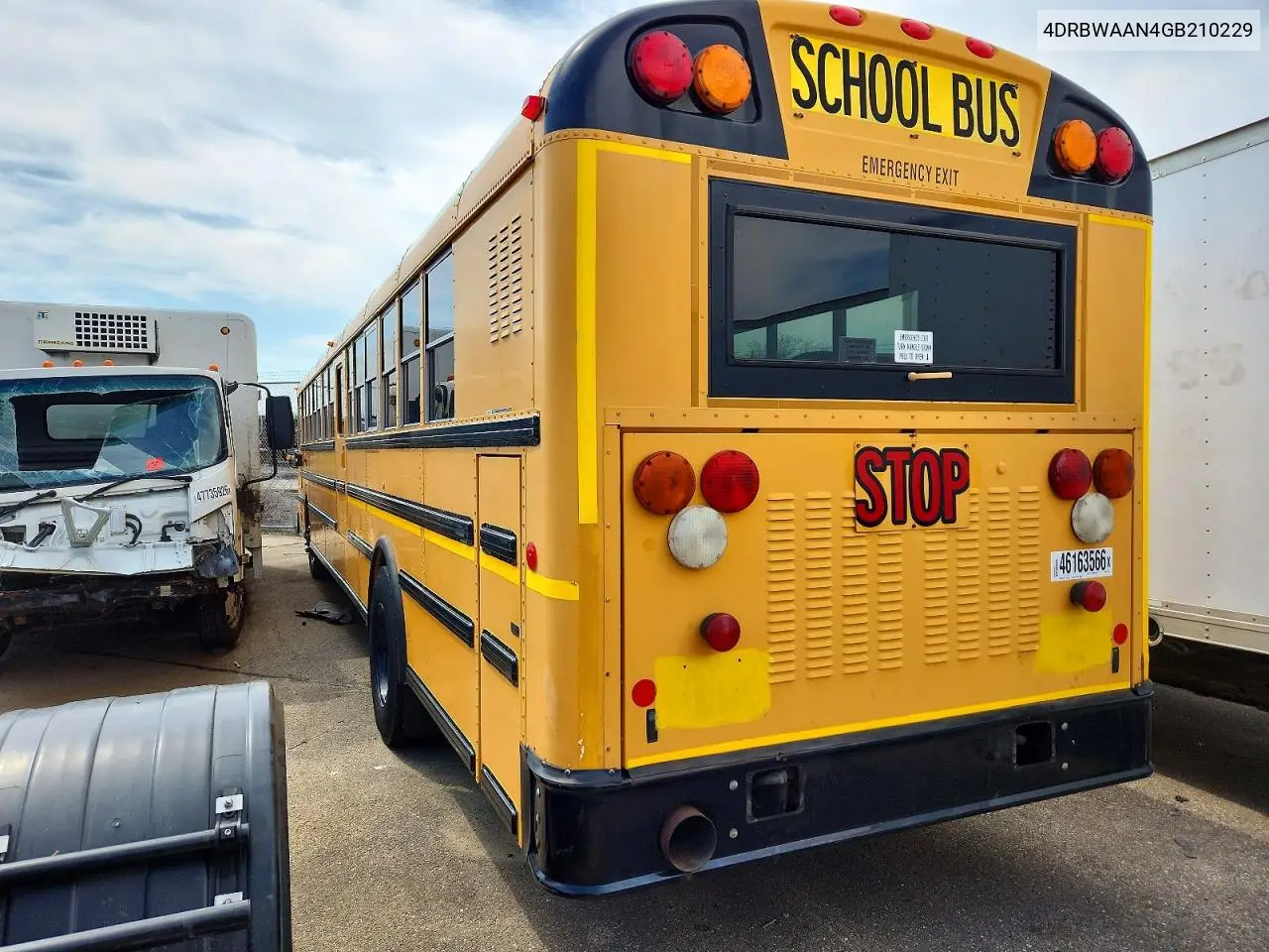 2016 Ic Corporation Re Series School - School Bus VIN: 4DRBWAAN4GB210229 Lot: 46163566