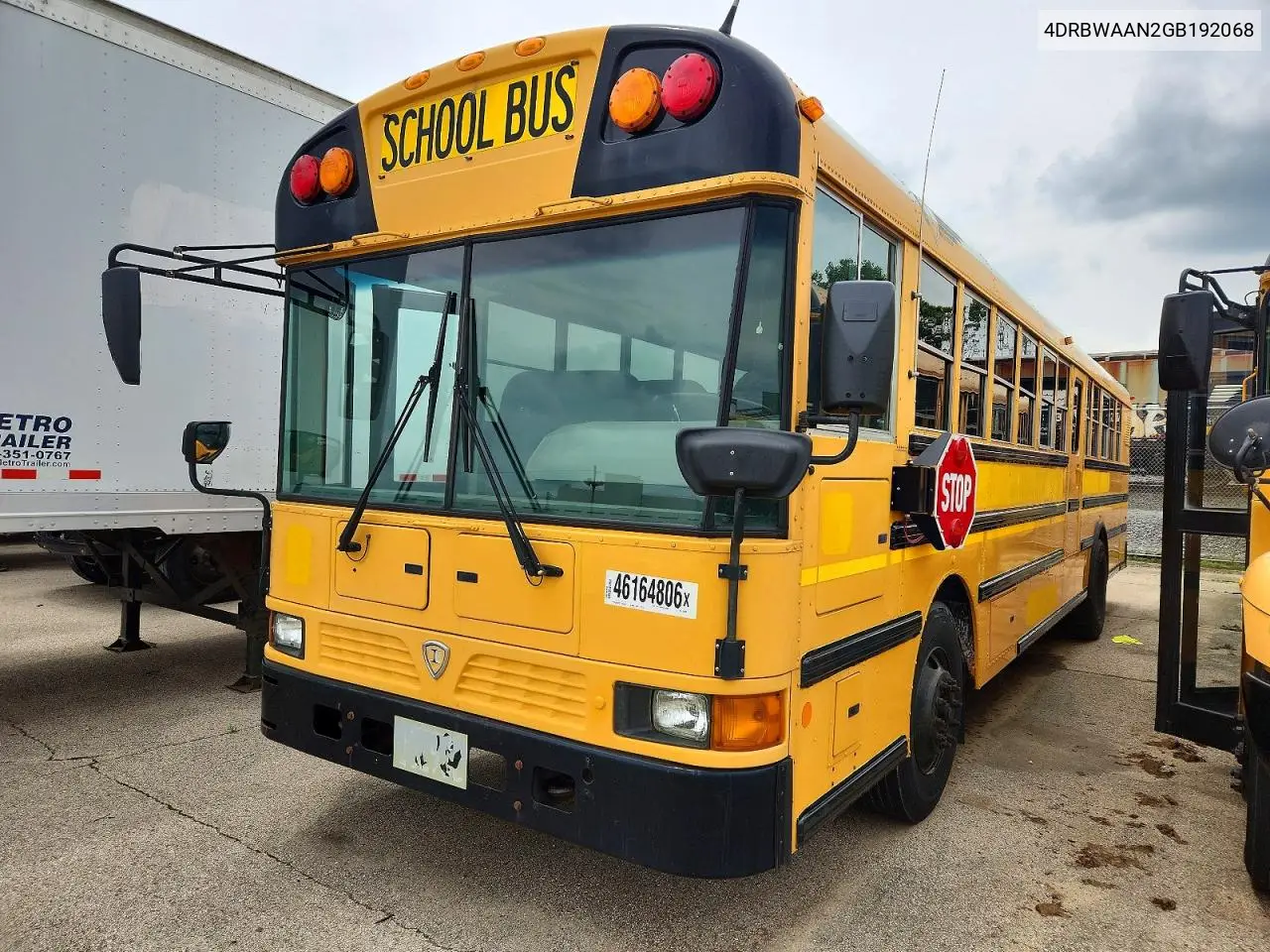 2016 Ic Corporation Re Series School - School Bus VIN: 4DRBWAAN2GB192068 Lot: 46164806