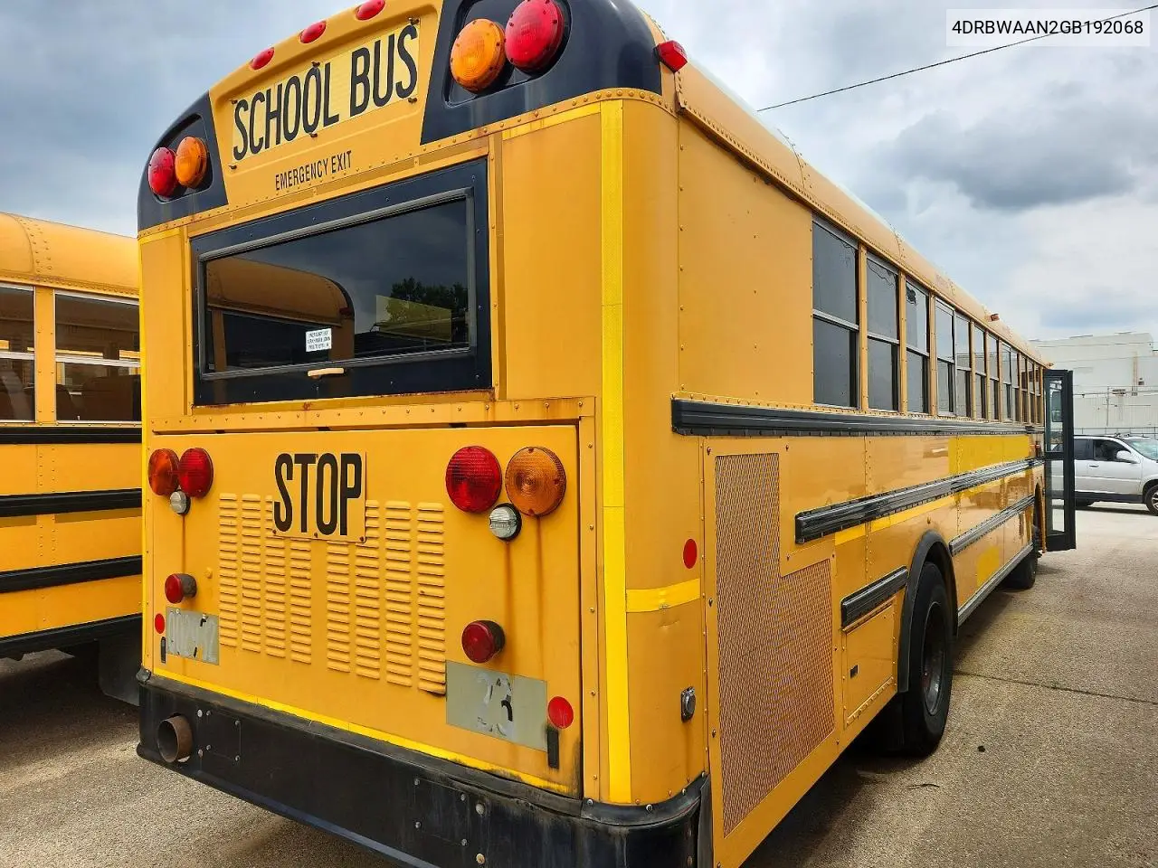 2016 Ic Corporation Re Series School - School Bus VIN: 4DRBWAAN2GB192068 Lot: 46164806