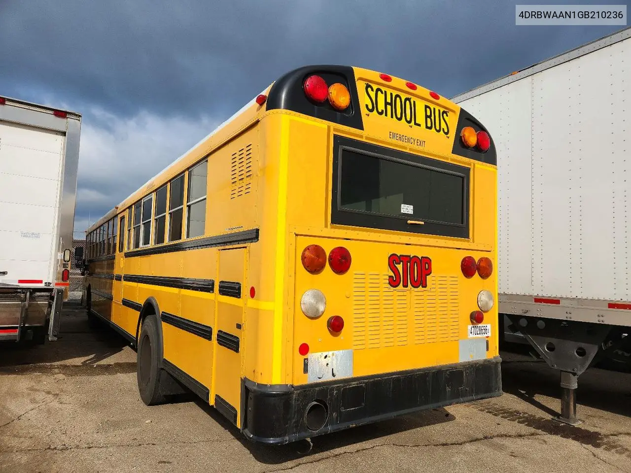 2016 Ic Corporation Re Series School - School Bus VIN: 4DRBWAAN1GB210236 Lot: 47028656