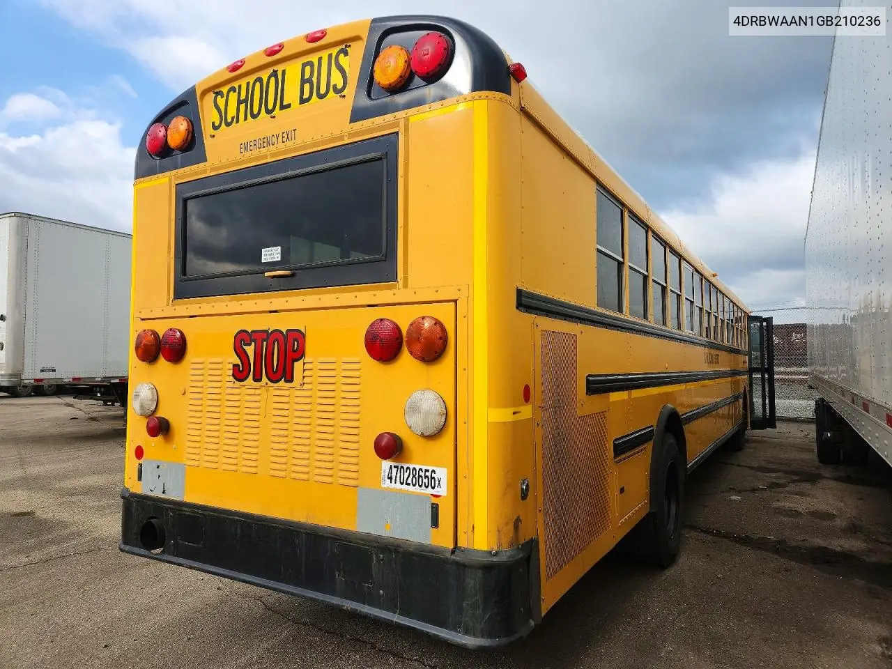2016 Ic Corporation Re Series School - School Bus VIN: 4DRBWAAN1GB210236 Lot: 47028656