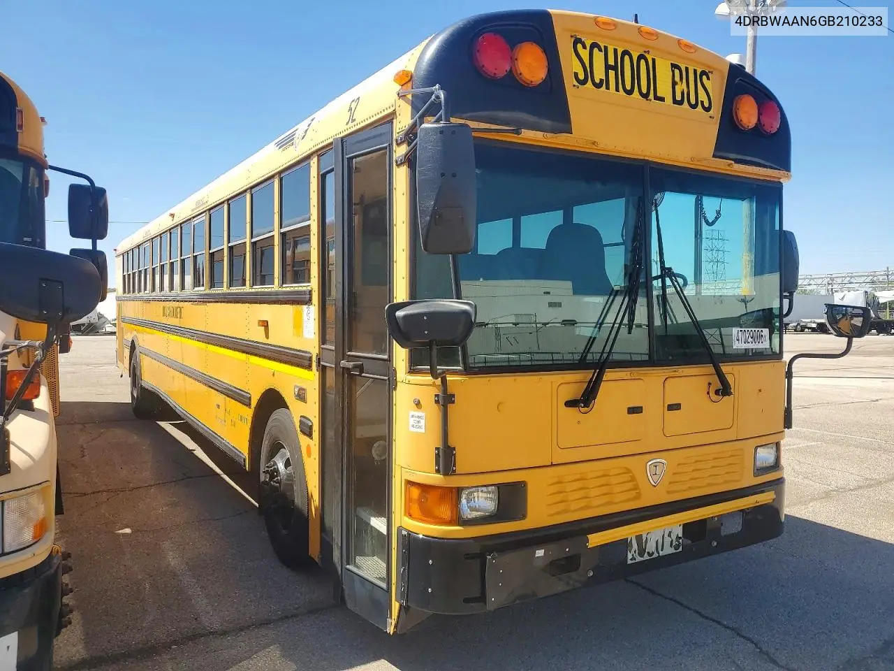 2016 Ic Corporation Re Series School - School Bus VIN: 4DRBWAAN6GB210233 Lot: 47029006