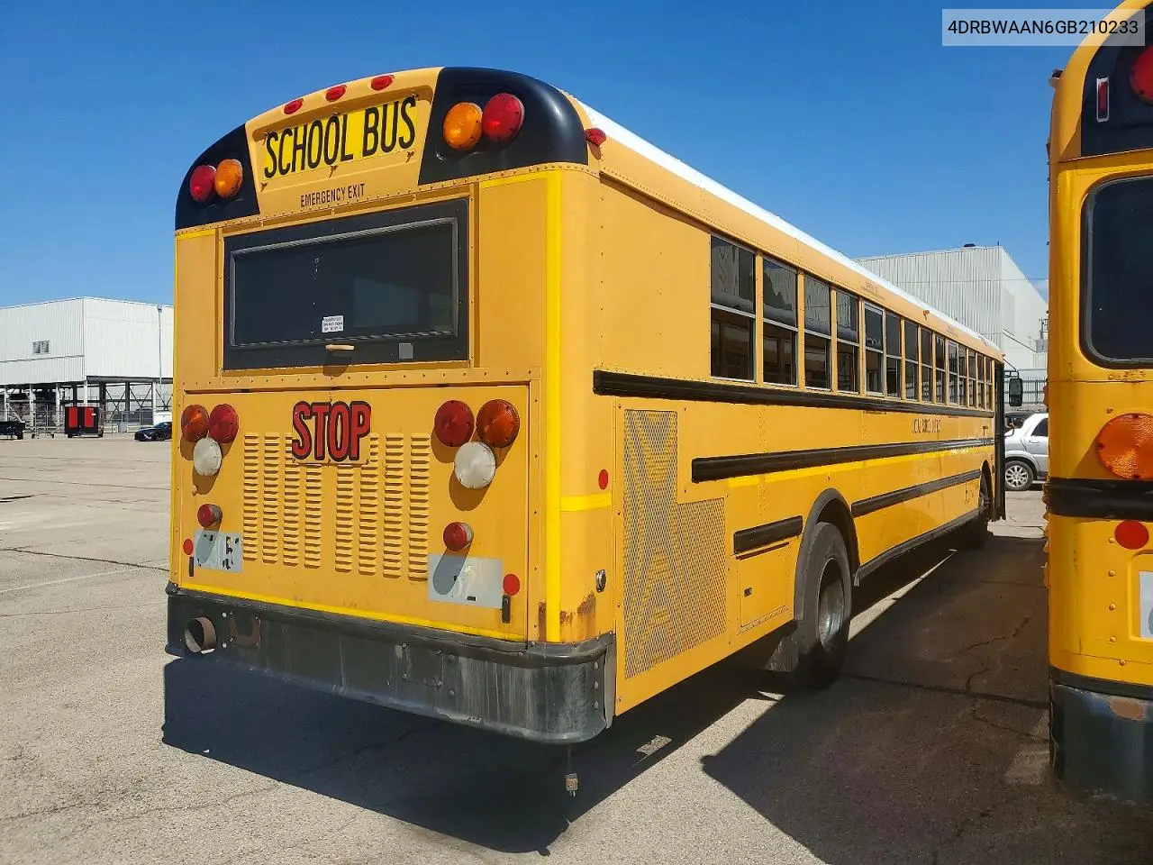 2016 Ic Corporation Re Series School - School Bus VIN: 4DRBWAAN6GB210233 Lot: 47029006