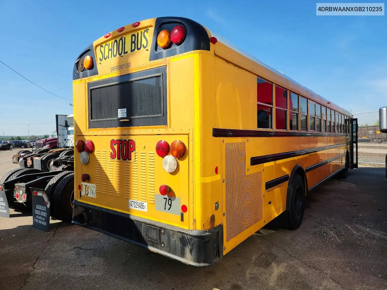 2016 Ic Corporation Re Series School - School Bus VIN: 4DRBWAANXGB210235 Lot: 47029486