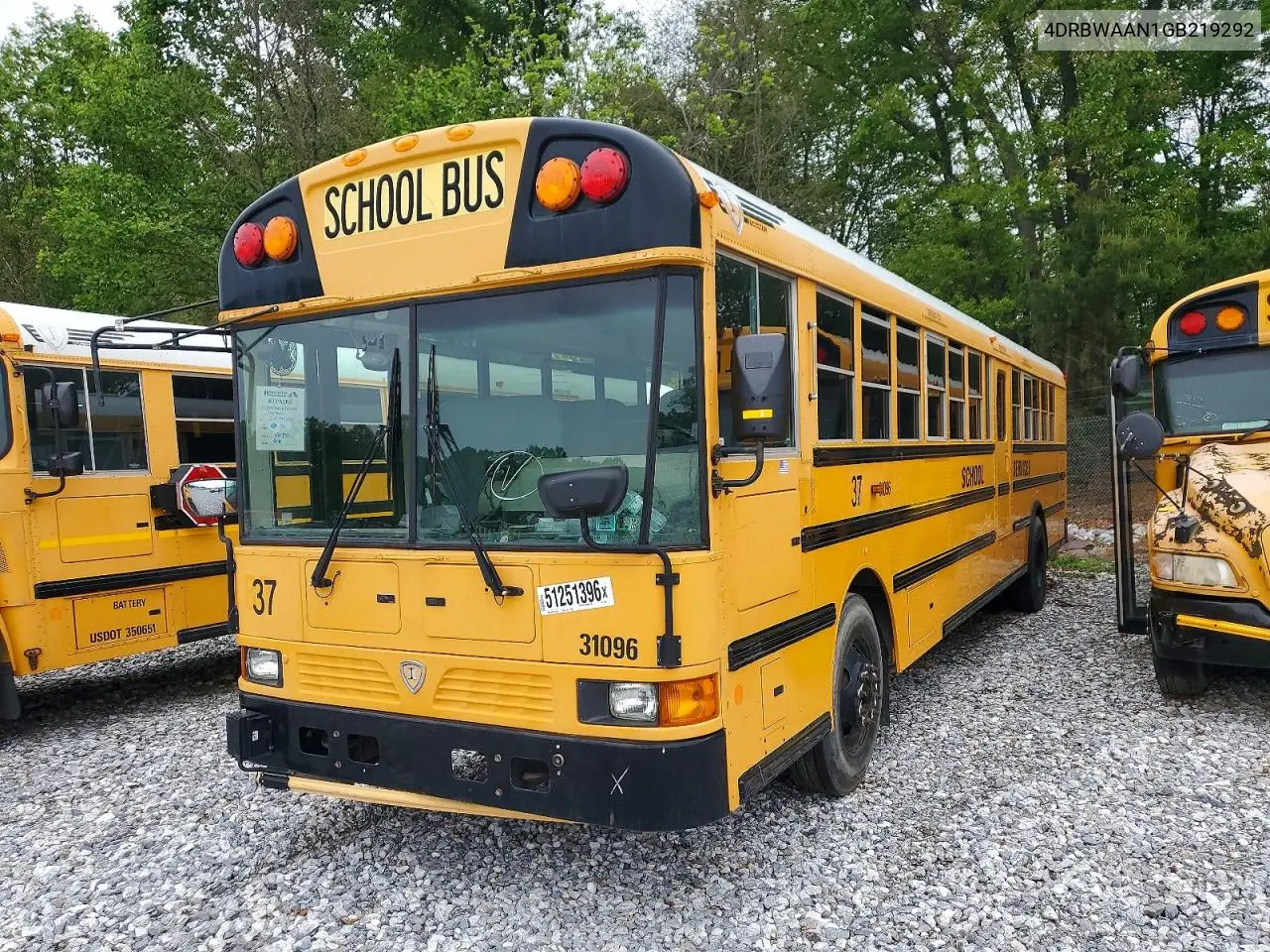 2016 Ic Corporation Re Series School - School Bus VIN: 4DRBWAAN1GB219292 Lot: 51251396
