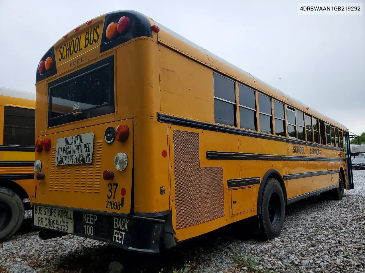 2016 Ic Corporation Re Series School - School Bus VIN: 4DRBWAAN1GB219292 Lot: 51251396