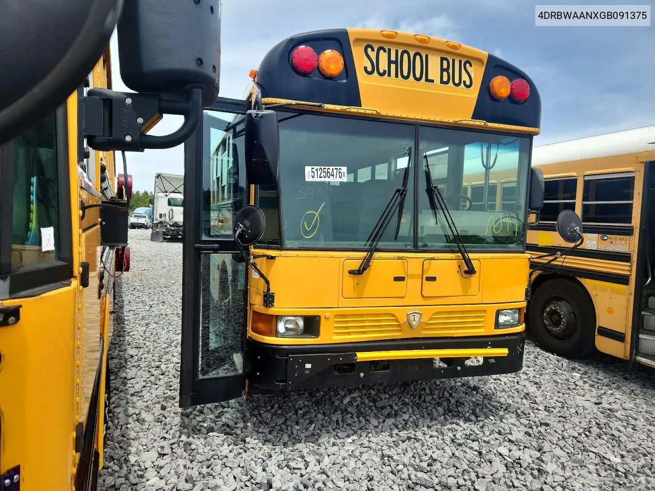 2016 Ic Corporation Re Series School - School Bus VIN: 4DRBWAANXGB091375 Lot: 51256476