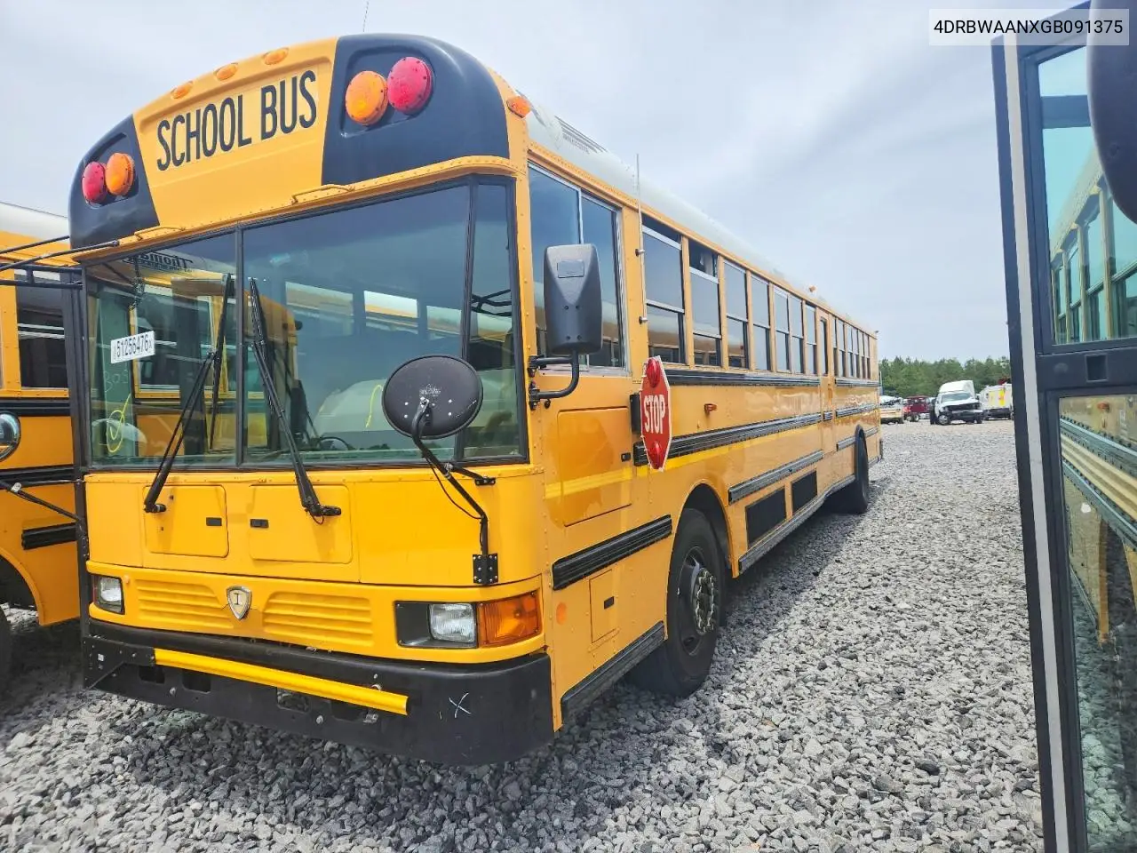 2016 Ic Corporation Re Series School - School Bus VIN: 4DRBWAANXGB091375 Lot: 51256476