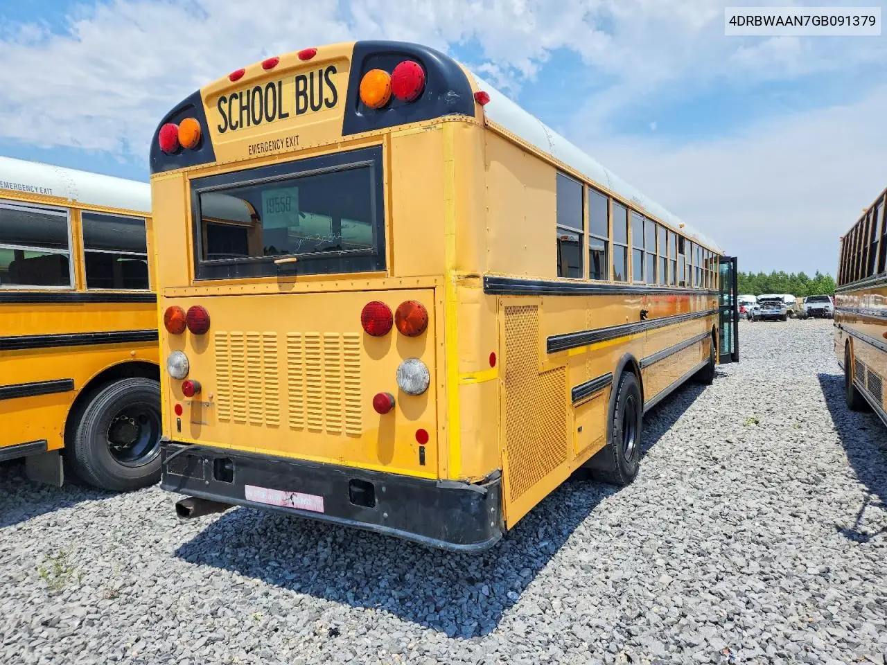 2016 Ic Corporation Re Series School - School Bus VIN: 4DRBWAAN7GB091379 Lot: 52403176