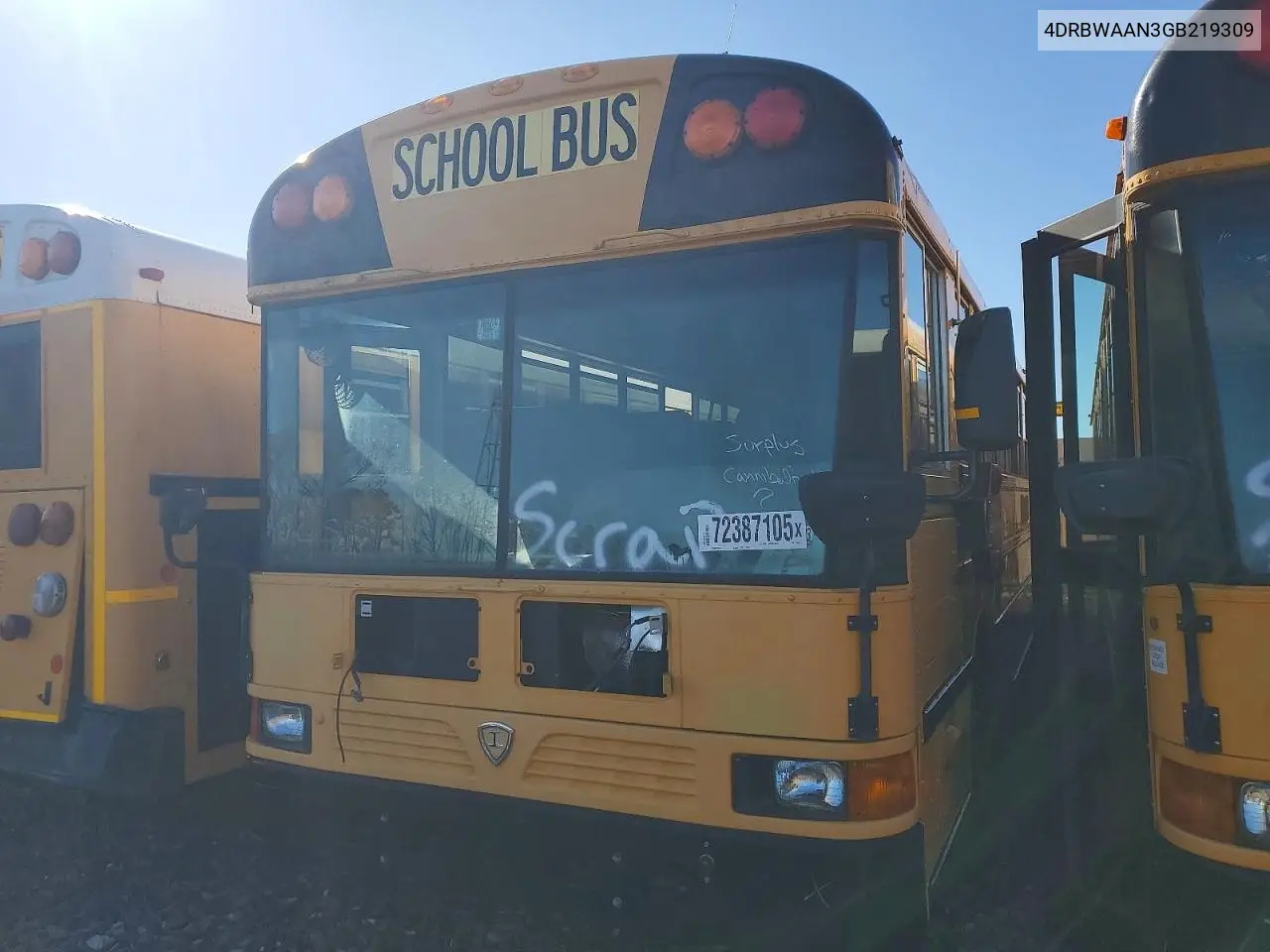 2016 Ic Corporation Re Series School - School Bus VIN: 4DRBWAAN3GB219309 Lot: 72387105