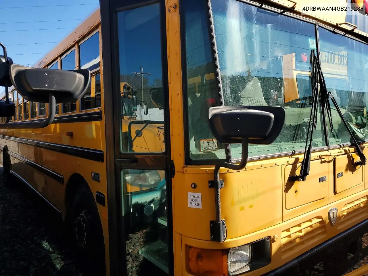 2016 Ic Corporation Re Series School - School Bus VIN: 4DRBWAAN4GB219285 Lot: 72387365