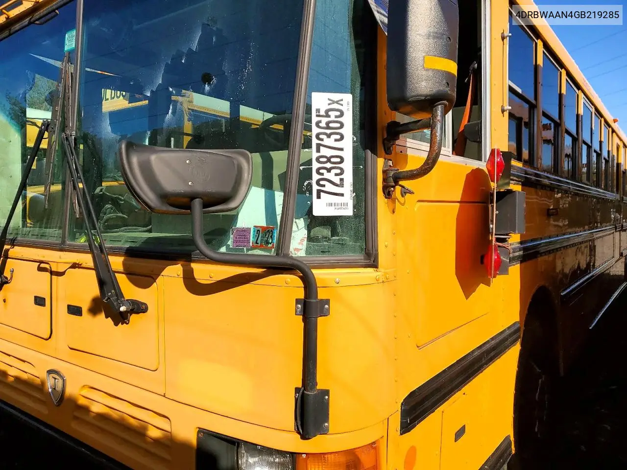 2016 Ic Corporation Re Series School - School Bus VIN: 4DRBWAAN4GB219285 Lot: 72387365