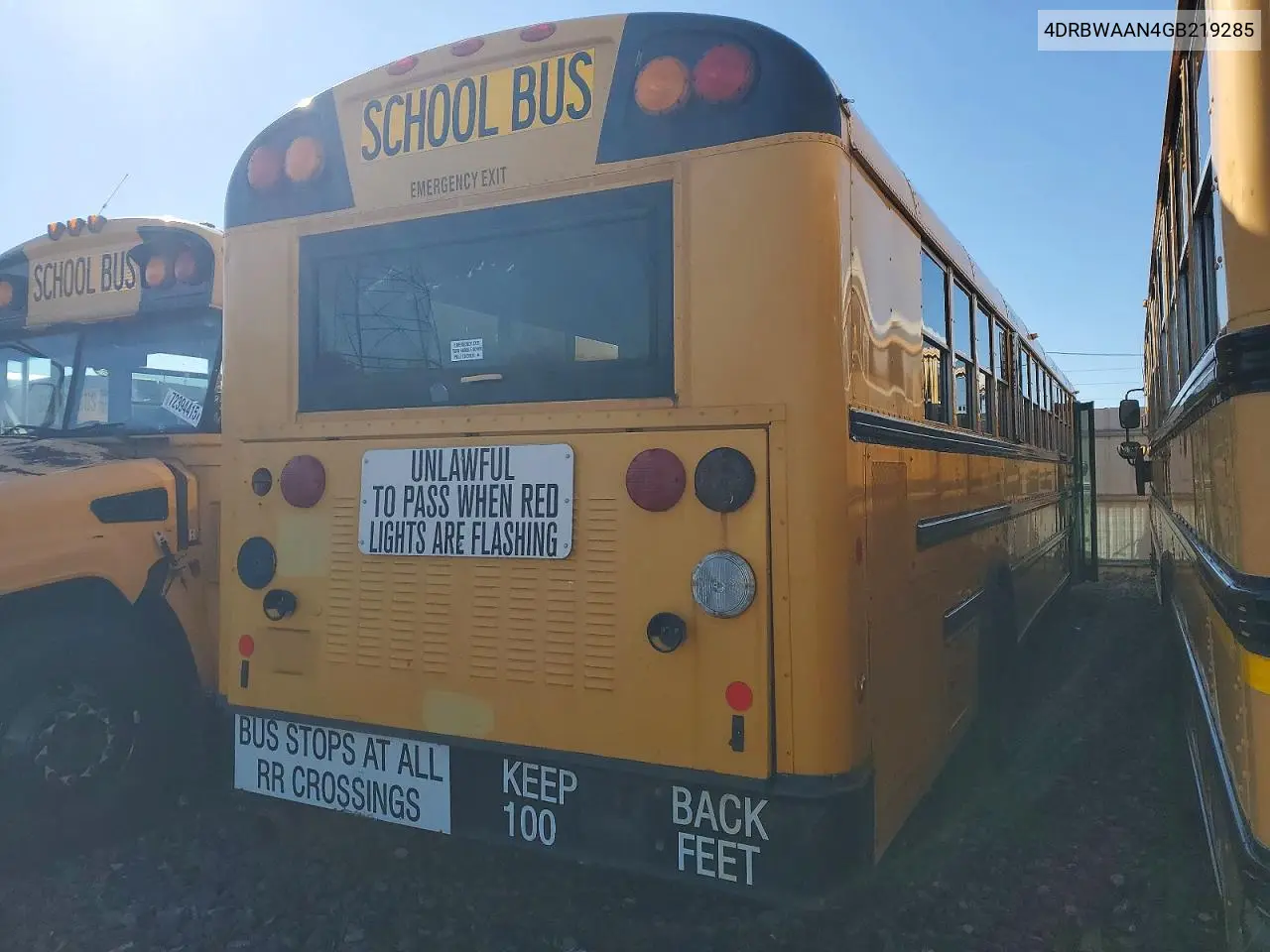 2016 Ic Corporation Re Series School - School Bus VIN: 4DRBWAAN4GB219285 Lot: 72387365