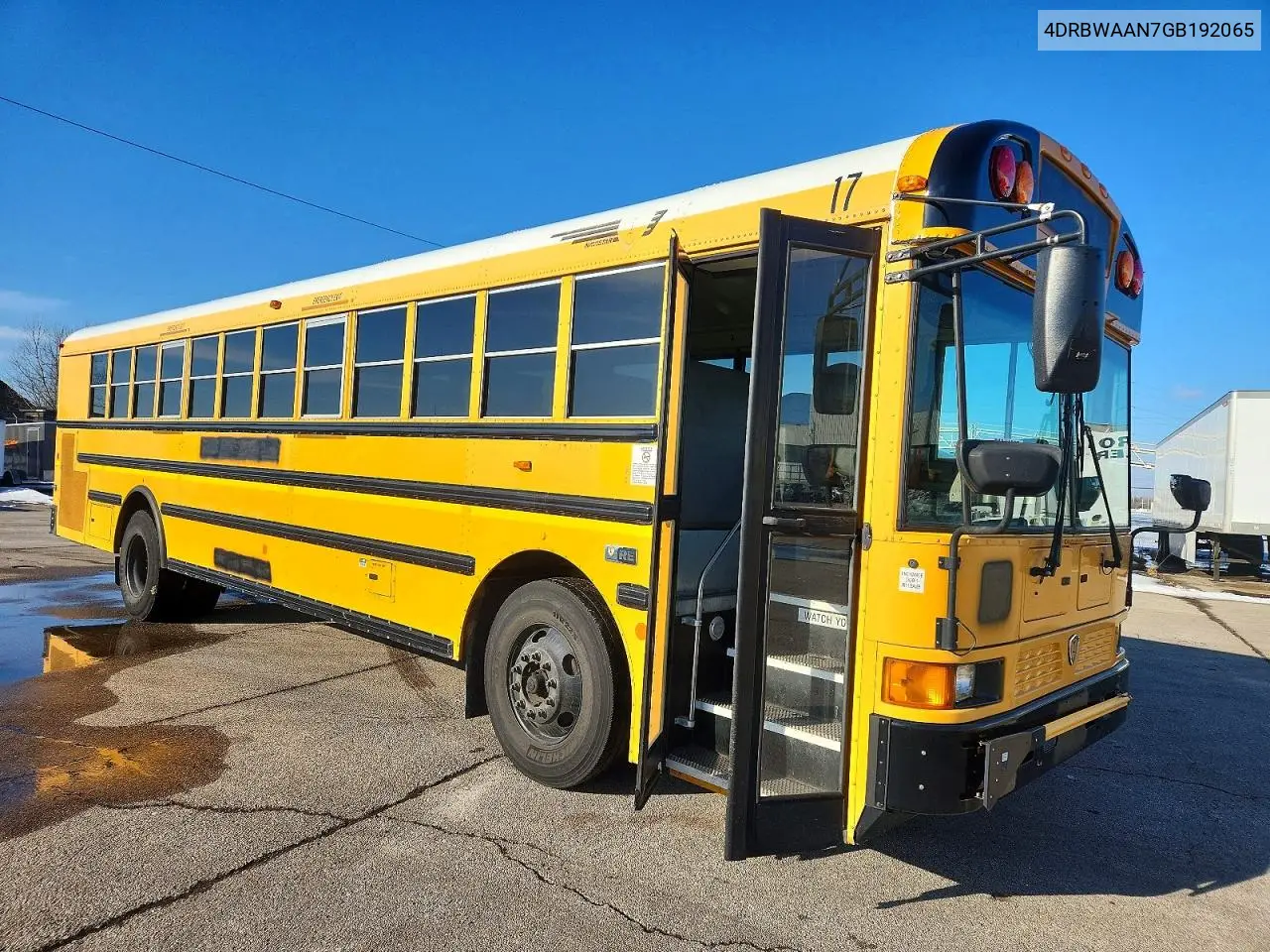 2016 Ic Corporation Re Series School - School Bus VIN: 4DRBWAAN7GB192065 Lot: 76044655