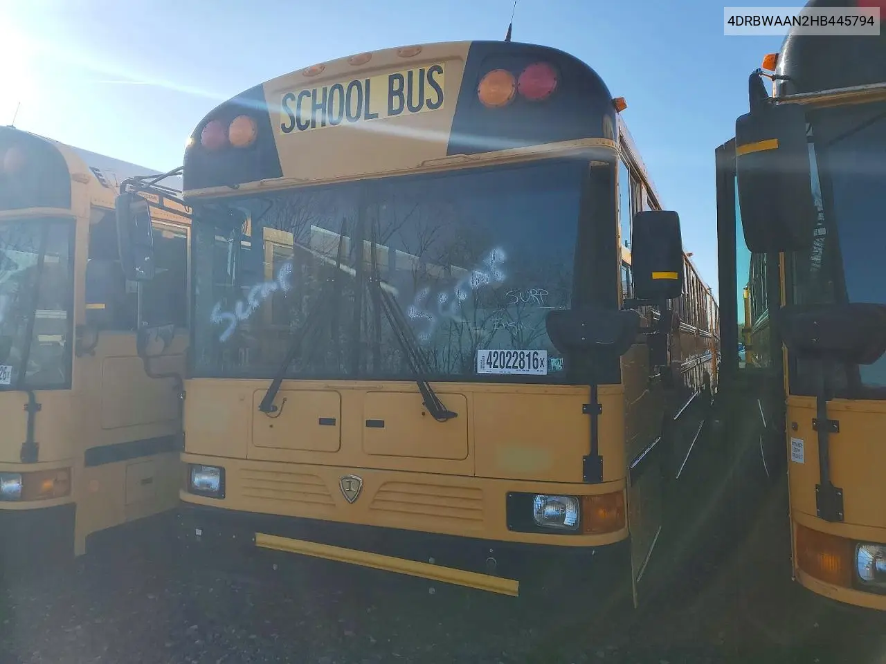 2017 Ic Corporation Re Series School - School Bus VIN: 4DRBWAAN2HB445794 Lot: 42022816