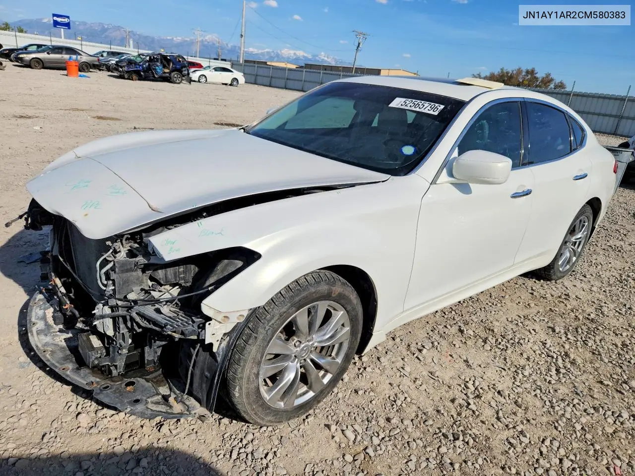 2012 Infiniti M56 X VIN: JN1AY1AR2CM580383 Lot: 52565796