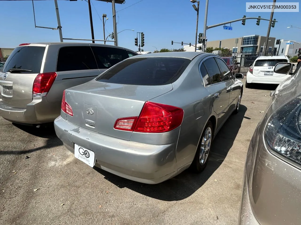 2003 Infiniti G35 VIN: JNKCV51E73M000353 Lot: 73202104