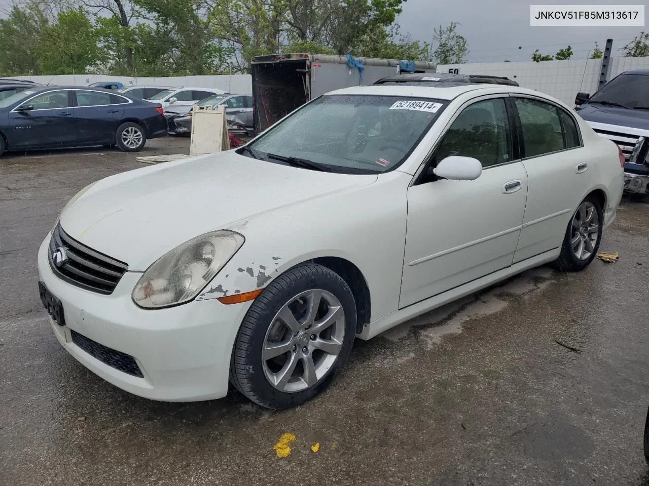 2005 Infiniti G35 VIN: JNKCV51F85M313617 Lot: 52189414