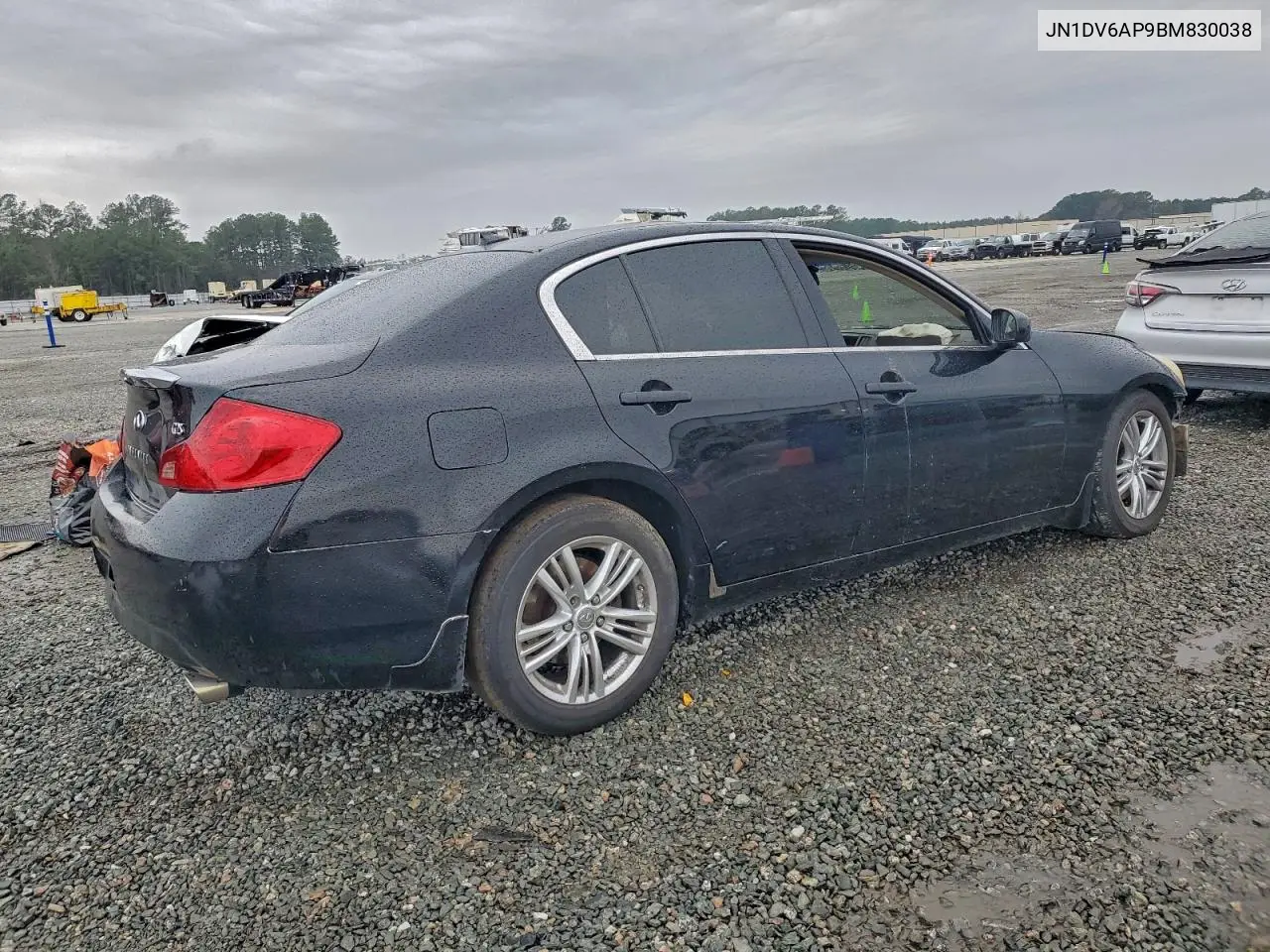 JN1DV6AP9BM830038 2011 Infiniti G25 Base