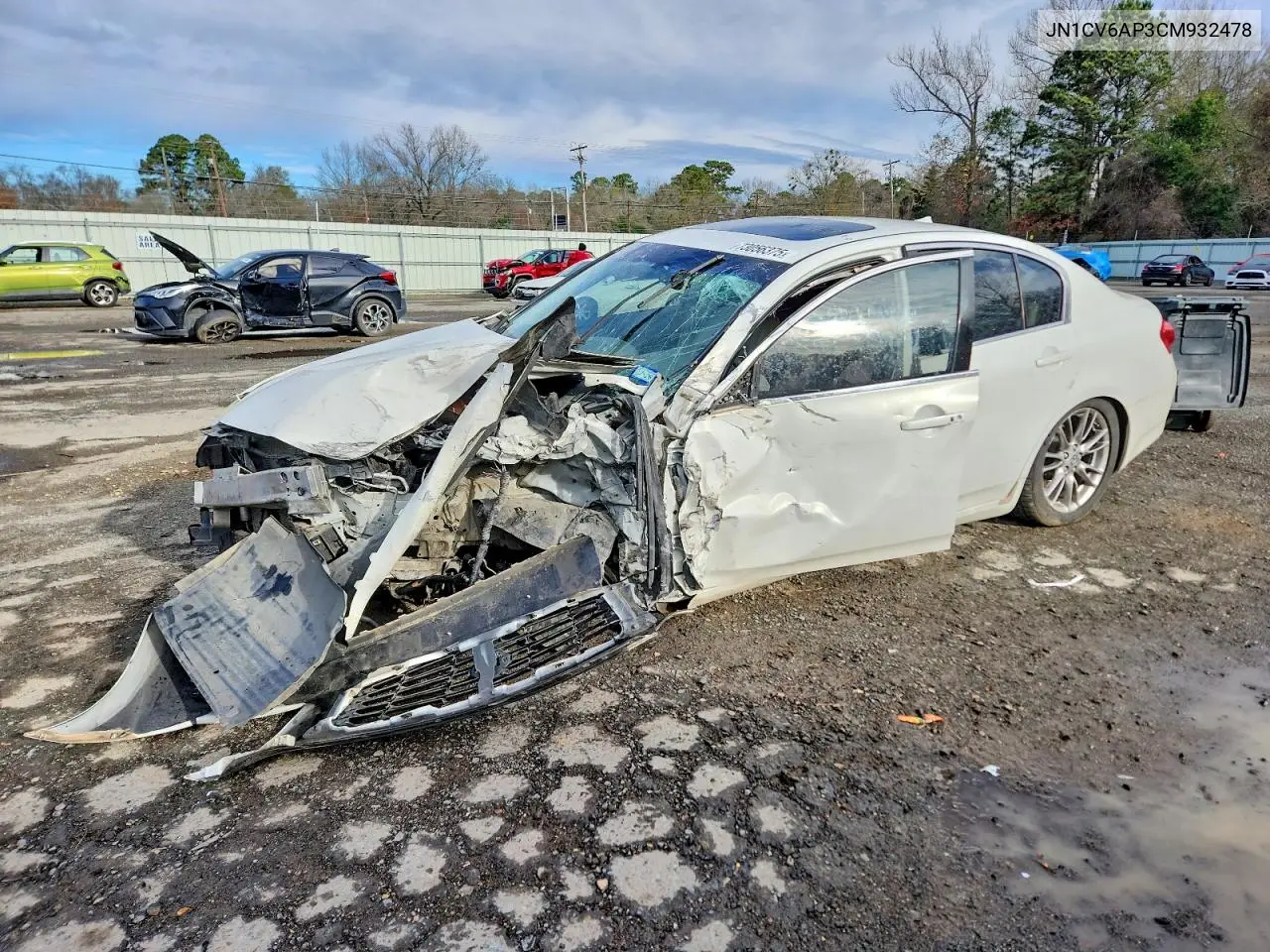 2012 Infiniti G37 VIN: JN1CV6AP3CM932478 Lot: 73056375