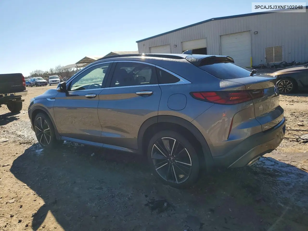 2022 Infiniti Qx55 Luxe VIN: 3PCAJ5J3XNF102048 Lot: 77652415