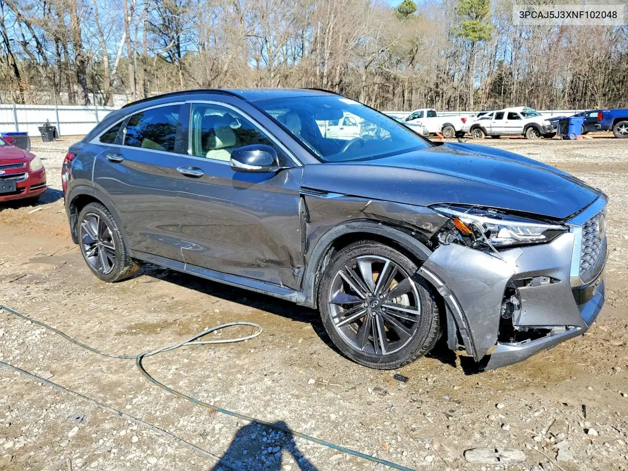 2022 Infiniti Qx55 Luxe VIN: 3PCAJ5J3XNF102048 Lot: 77652415
