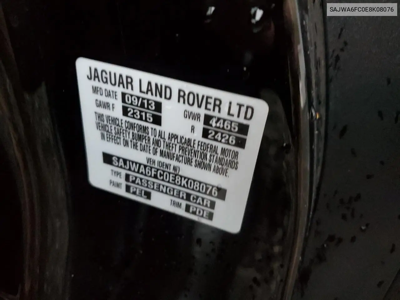 SAJWA6FC0E8K08076 2014 Jaguar F-Type S