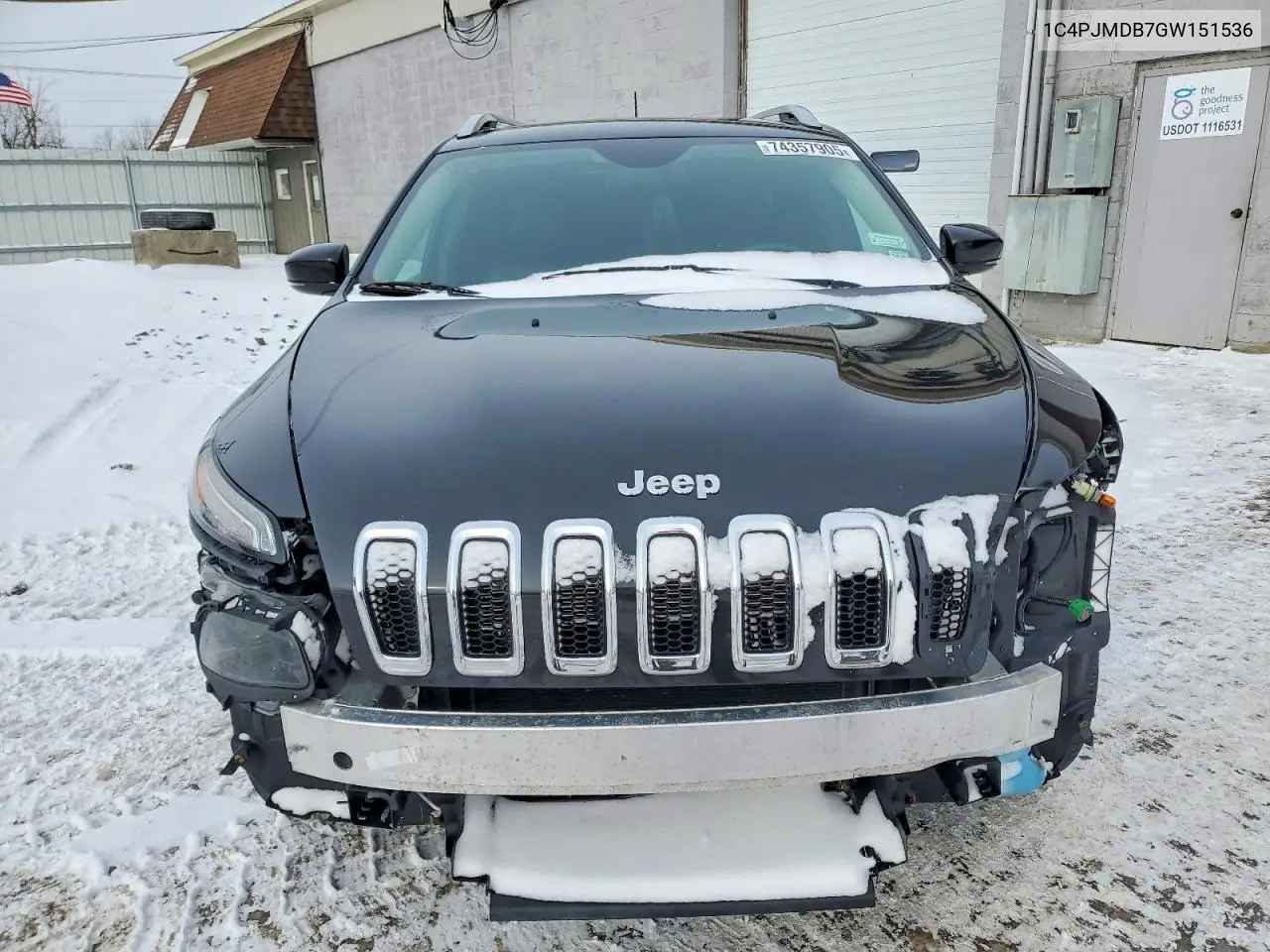 1C4PJMDB7GW151536 2016 Jeep Cherokee Limited